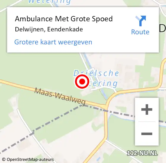 Locatie op kaart van de 112 melding: Ambulance Met Grote Spoed Naar Delwijnen, Eendenkade op 18 april 2018 15:10