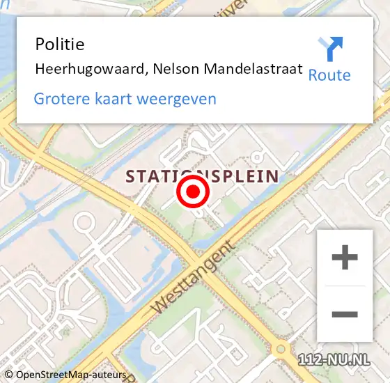 Locatie op kaart van de 112 melding: Politie Heerhugowaard, Nelson Mandelastraat op 18 april 2018 15:14