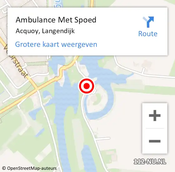 Locatie op kaart van de 112 melding: Ambulance Met Spoed Naar Acquoy, Langendijk op 18 april 2018 15:22