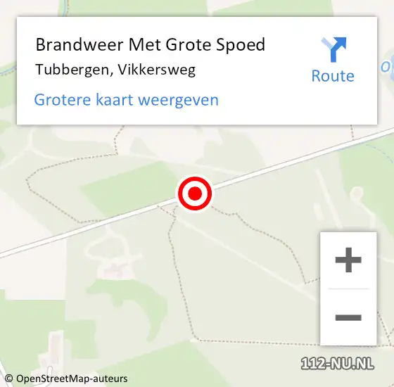 Locatie op kaart van de 112 melding: Brandweer Met Grote Spoed Naar Tubbergen, Vikkersweg op 18 april 2018 15:44