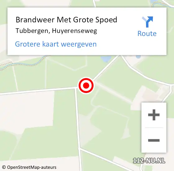 Locatie op kaart van de 112 melding: Brandweer Met Grote Spoed Naar Tubbergen, Huyerenseweg op 18 april 2018 16:02