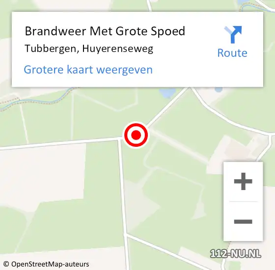 Locatie op kaart van de 112 melding: Brandweer Met Grote Spoed Naar Tubbergen, Huyerenseweg op 18 april 2018 16:28