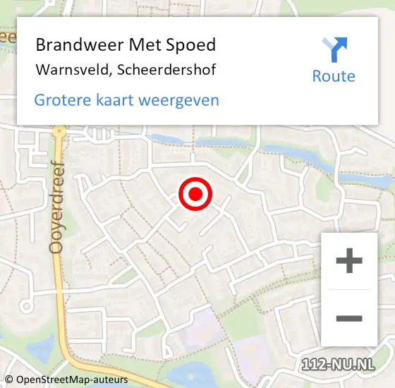 Locatie op kaart van de 112 melding: Brandweer Met Spoed Naar Warnsveld, Scheerdershof op 18 april 2018 16:59