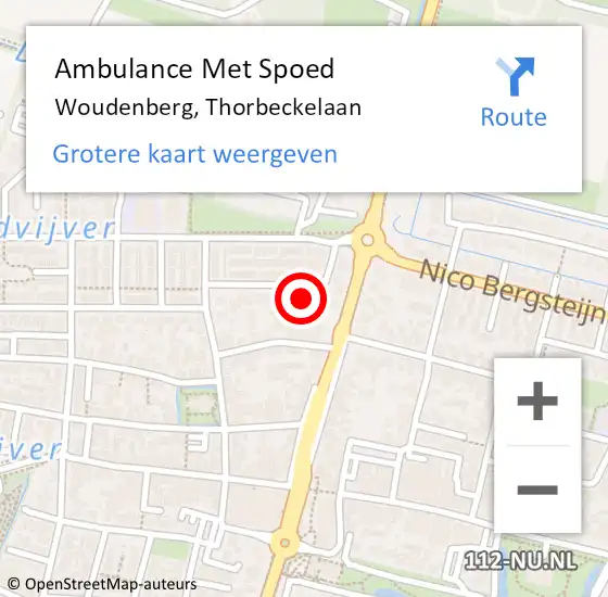 Locatie op kaart van de 112 melding: Ambulance Met Spoed Naar Woudenberg, Thorbeckelaan op 18 april 2018 17:05