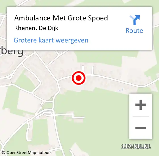 Locatie op kaart van de 112 melding: Ambulance Met Grote Spoed Naar Rhenen, De Dijk op 18 april 2018 17:35