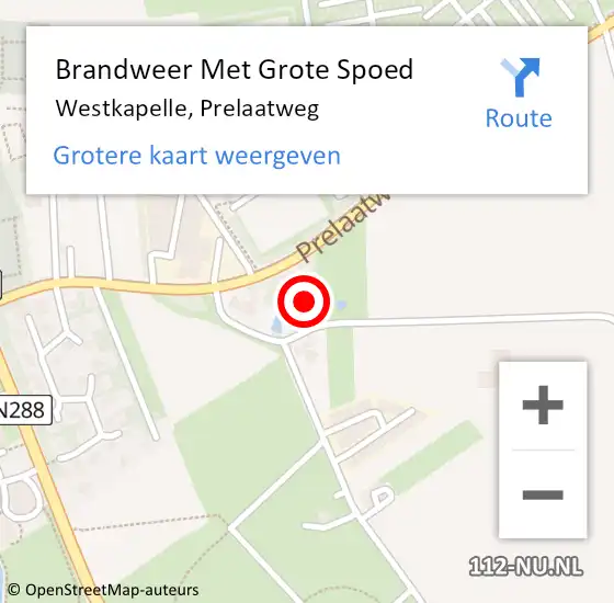 Locatie op kaart van de 112 melding: Brandweer Met Grote Spoed Naar Westkapelle, Prelaatweg op 18 april 2018 17:47