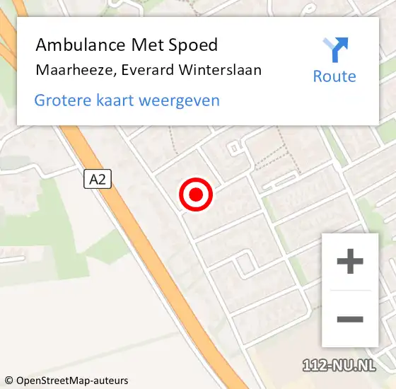 Locatie op kaart van de 112 melding: Ambulance Met Spoed Naar Maarheeze, Everard Winterslaan op 18 april 2018 18:17