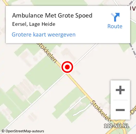 Locatie op kaart van de 112 melding: Ambulance Met Grote Spoed Naar Eersel, Lage Heide op 18 april 2018 18:51