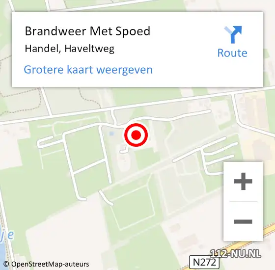 Locatie op kaart van de 112 melding: Brandweer Met Spoed Naar Handel, Haveltweg op 18 april 2018 19:36