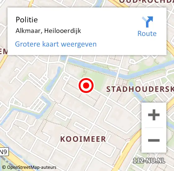 Locatie op kaart van de 112 melding: Politie Alkmaar, Heilooerdijk op 18 april 2018 20:11