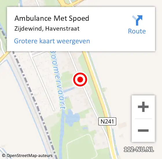 Locatie op kaart van de 112 melding: Ambulance Met Spoed Naar Zijdewind, Havenstraat op 18 april 2018 20:46