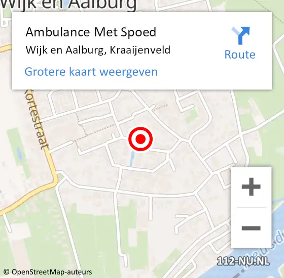 Locatie op kaart van de 112 melding: Ambulance Met Spoed Naar Wijk en Aalburg, Kraaijenveld op 18 april 2018 21:30