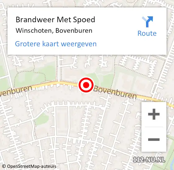 Locatie op kaart van de 112 melding: Brandweer Met Spoed Naar Winschoten, Bovenburen op 18 april 2018 22:54
