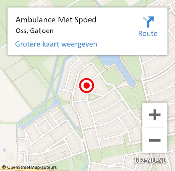 Locatie op kaart van de 112 melding: Ambulance Met Spoed Naar Oss, Galjoen op 19 april 2018 00:12