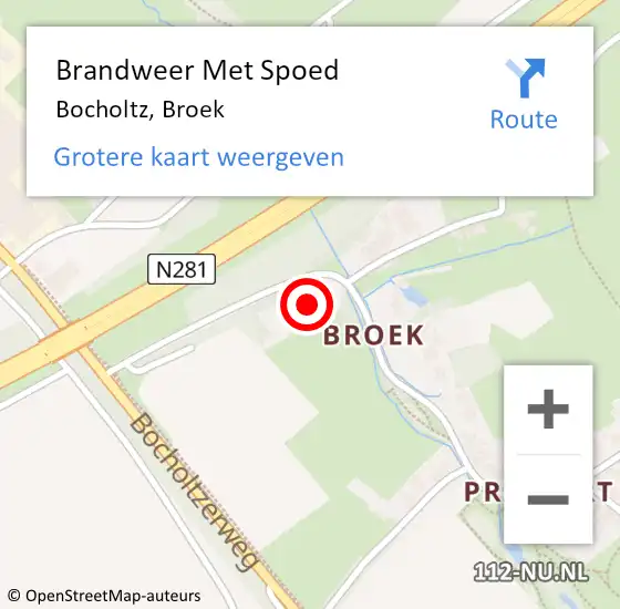 Locatie op kaart van de 112 melding: Brandweer Met Spoed Naar Bocholtz, Broek op 19 april 2018 04:33