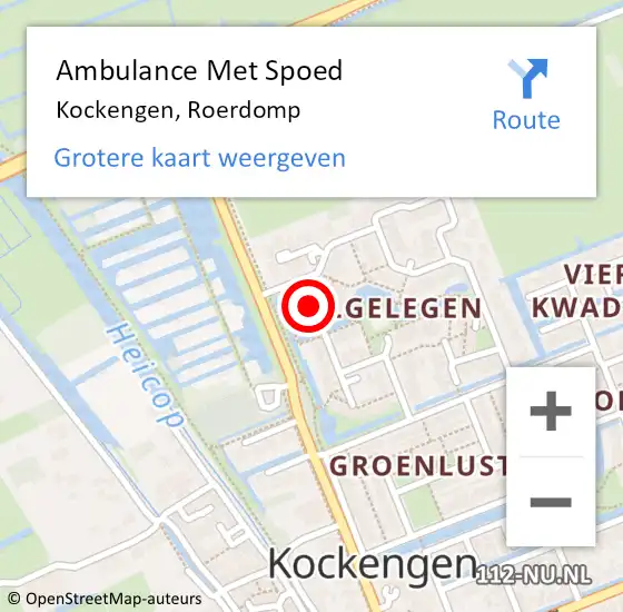 Locatie op kaart van de 112 melding: Ambulance Met Spoed Naar Kockengen, Roerdomp op 19 april 2018 08:17