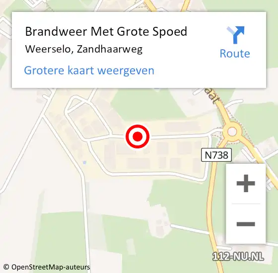 Locatie op kaart van de 112 melding: Brandweer Met Grote Spoed Naar Weerselo, Zandhaarweg op 19 april 2018 08:27