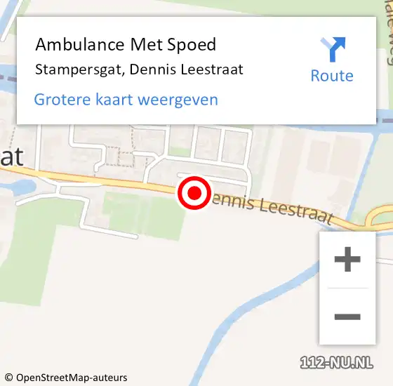 Locatie op kaart van de 112 melding: Ambulance Met Spoed Naar Stampersgat, Dennis Leestraat op 19 april 2018 08:55