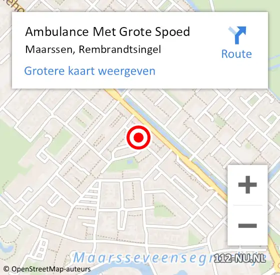 Locatie op kaart van de 112 melding: Ambulance Met Grote Spoed Naar Maarssen, Rembrandtsingel op 19 april 2018 09:16