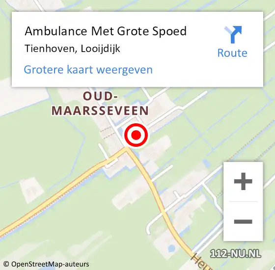 Locatie op kaart van de 112 melding: Ambulance Met Grote Spoed Naar Tienhoven, Looijdijk op 19 april 2018 09:31