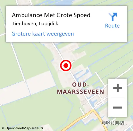 Locatie op kaart van de 112 melding: Ambulance Met Grote Spoed Naar Tienhoven, Looijdijk op 19 april 2018 09:31