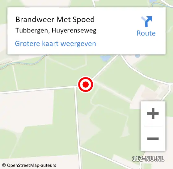 Locatie op kaart van de 112 melding: Brandweer Met Spoed Naar Tubbergen, Huyerenseweg op 19 april 2018 10:15
