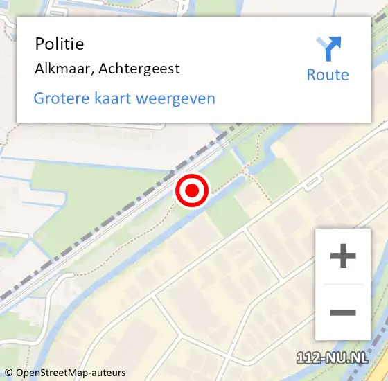 Locatie op kaart van de 112 melding: Politie Alkmaar, Achtergeest op 19 april 2018 10:15