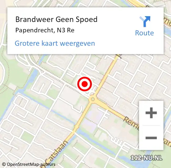 Locatie op kaart van de 112 melding: Brandweer Geen Spoed Naar Papendrecht, N3 Re op 19 april 2018 10:18