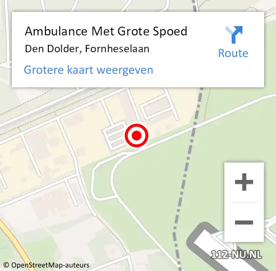 Locatie op kaart van de 112 melding: Ambulance Met Grote Spoed Naar Den Dolder, Fornheselaan op 19 april 2018 11:20