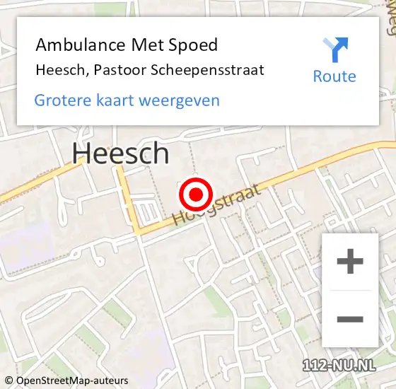 Locatie op kaart van de 112 melding: Ambulance Met Spoed Naar Heesch, Pastoor Scheepensstraat op 19 april 2018 11:31