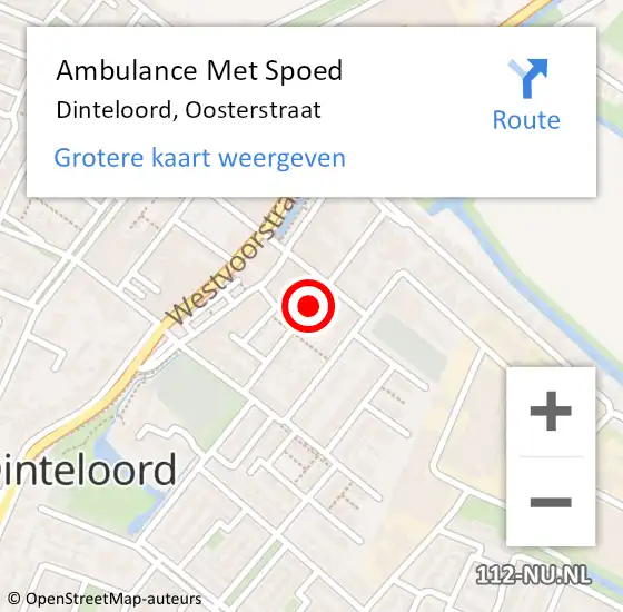 Locatie op kaart van de 112 melding: Ambulance Met Spoed Naar Dinteloord, Oosterstraat op 19 april 2018 12:59