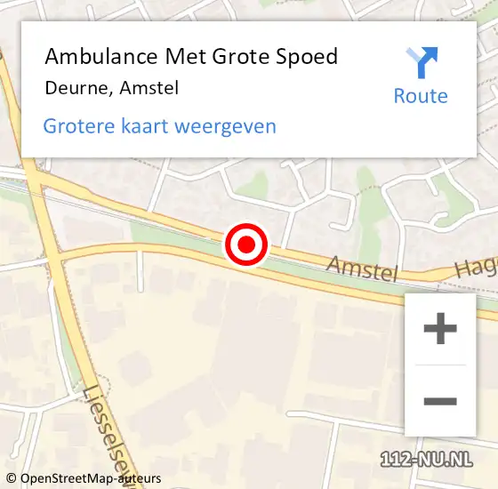 Locatie op kaart van de 112 melding: Ambulance Met Grote Spoed Naar Deurne, Amstel op 19 april 2018 13:17