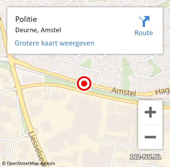 Locatie op kaart van de 112 melding: Politie Deurne, Amstel op 19 april 2018 13:20