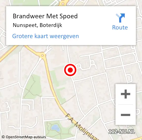 Locatie op kaart van de 112 melding: Brandweer Met Spoed Naar Nunspeet, Boterdijk op 19 april 2018 13:35