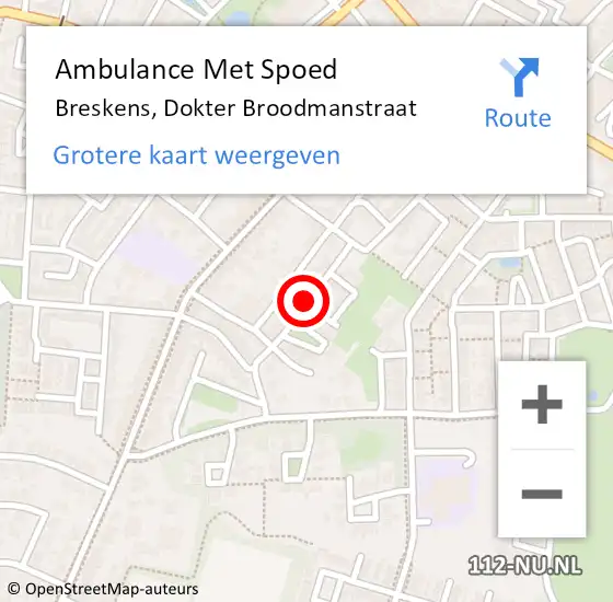 Locatie op kaart van de 112 melding: Ambulance Met Spoed Naar Breskens, Dokter Broodmanstraat op 19 april 2018 13:46