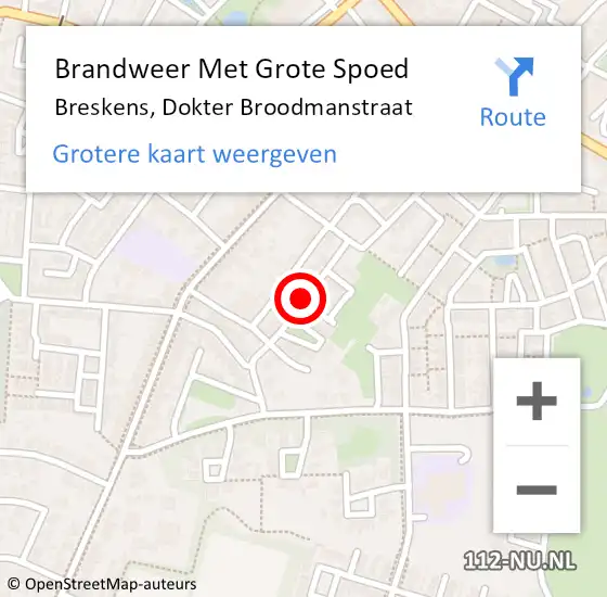 Locatie op kaart van de 112 melding: Brandweer Met Grote Spoed Naar Breskens, Dokter Broodmanstraat op 19 april 2018 13:53