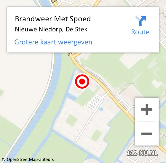 Locatie op kaart van de 112 melding: Brandweer Met Spoed Naar Nieuwe Niedorp, De Stek op 19 april 2018 14:29