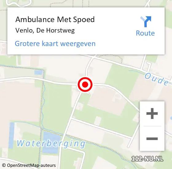 Locatie op kaart van de 112 melding: Ambulance Met Spoed Naar Venlo, De Horstweg op 22 februari 2014 16:08