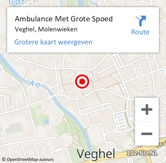 Locatie op kaart van de 112 melding: Ambulance Met Grote Spoed Naar Veghel, Molenwieken op 19 april 2018 16:01