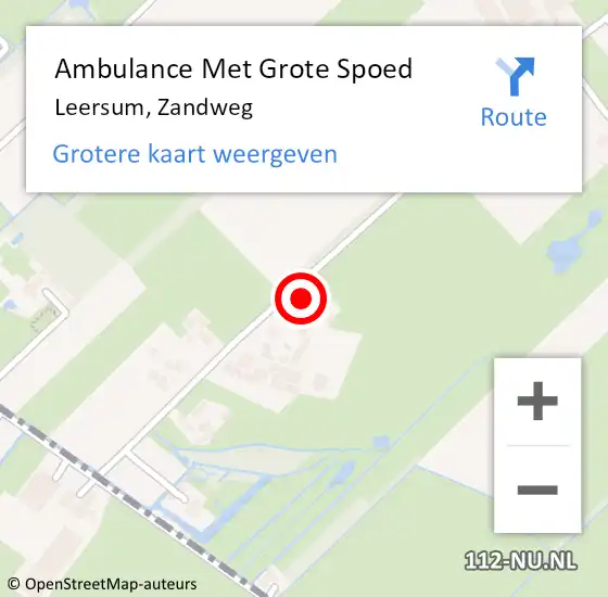 Locatie op kaart van de 112 melding: Ambulance Met Grote Spoed Naar Leersum, Zandweg op 19 april 2018 16:25