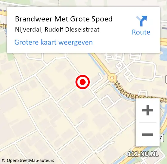 Locatie op kaart van de 112 melding: Brandweer Met Grote Spoed Naar Nijverdal, Rudolf Dieselstraat op 19 april 2018 16:42
