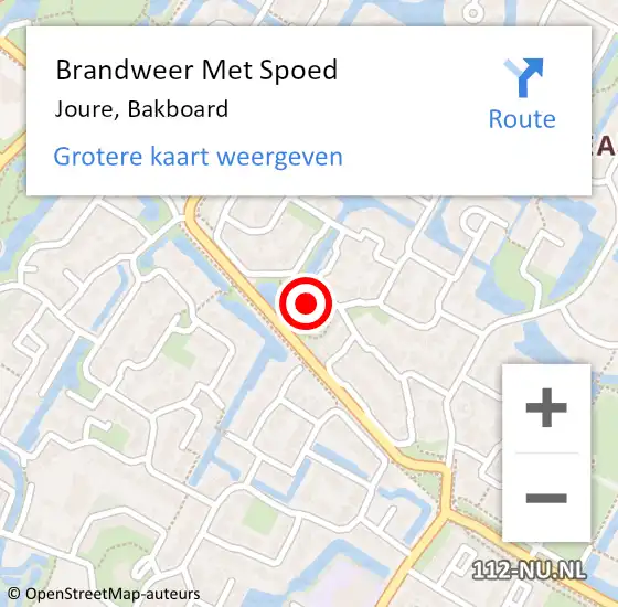 Locatie op kaart van de 112 melding: Brandweer Met Spoed Naar Joure, Bakboard op 19 april 2018 16:43