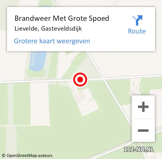 Locatie op kaart van de 112 melding: Brandweer Met Grote Spoed Naar Lievelde, Gasteveldsdijk op 19 april 2018 16:49