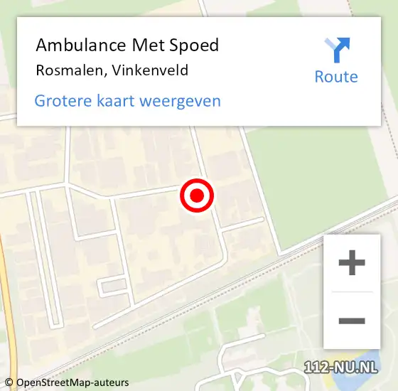 Locatie op kaart van de 112 melding: Ambulance Met Spoed Naar Rosmalen, Vinkenveld op 19 april 2018 18:16