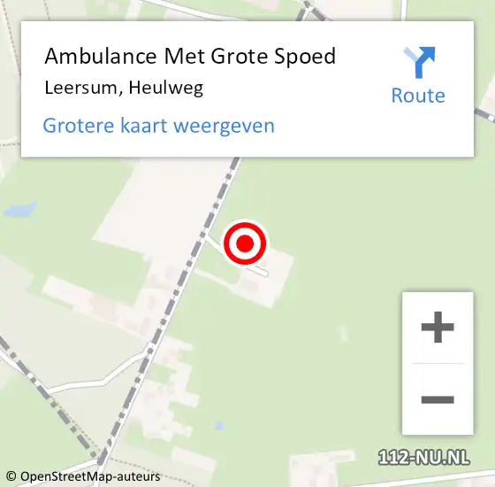 Locatie op kaart van de 112 melding: Ambulance Met Grote Spoed Naar Leersum, Heulweg op 19 april 2018 19:30