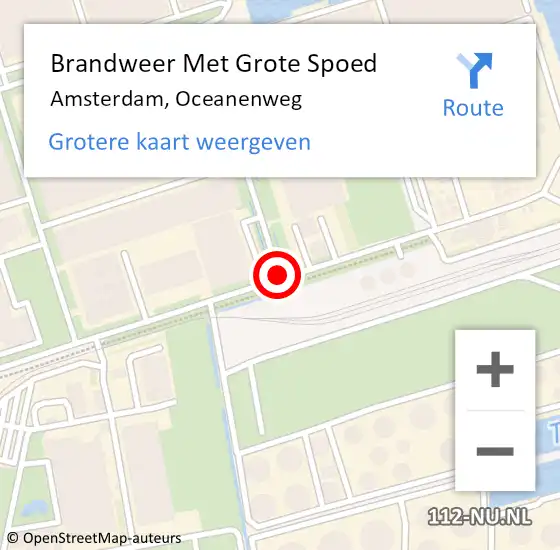 Locatie op kaart van de 112 melding: Brandweer Met Grote Spoed Naar Amsterdam, Oceanenweg op 19 april 2018 20:04