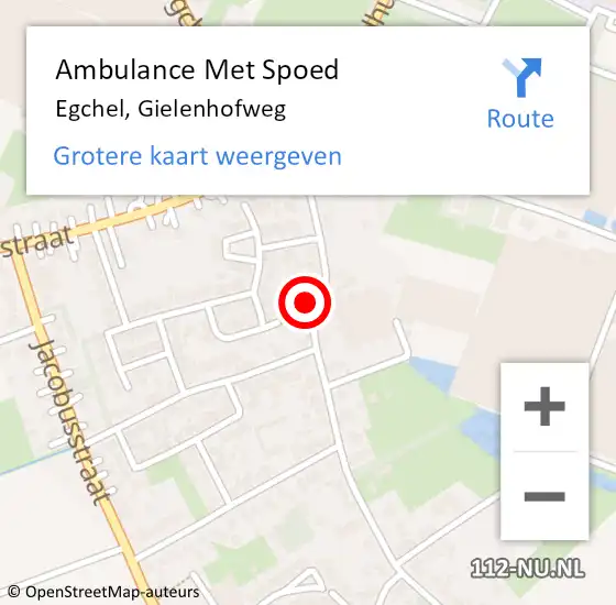 Locatie op kaart van de 112 melding: Ambulance Met Spoed Naar Egchel, Gielenhofweg op 22 februari 2014 16:50