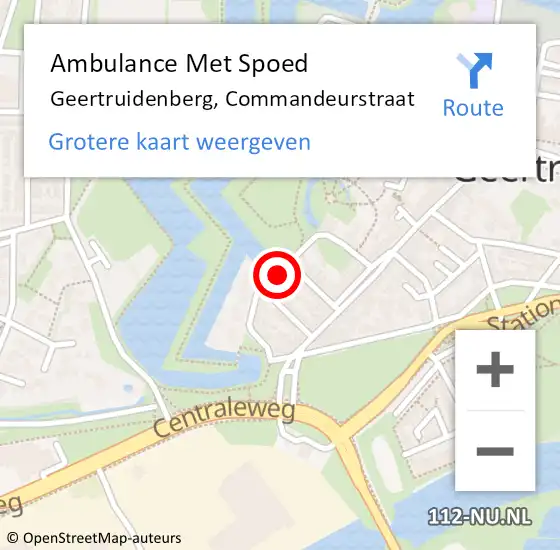 Locatie op kaart van de 112 melding: Ambulance Met Spoed Naar Geertruidenberg, Commandeurstraat op 19 april 2018 22:05