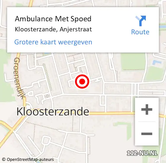 Locatie op kaart van de 112 melding: Ambulance Met Spoed Naar Kloosterzande, Anjerstraat op 20 april 2018 03:24
