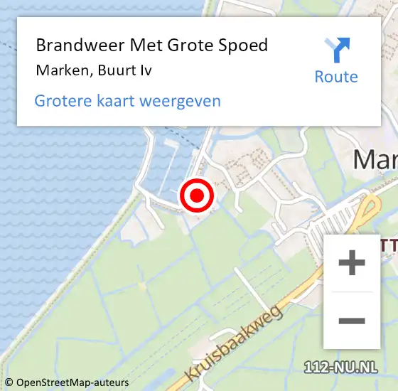 Locatie op kaart van de 112 melding: Brandweer Met Grote Spoed Naar Marken, Buurt Iv op 20 april 2018 06:07